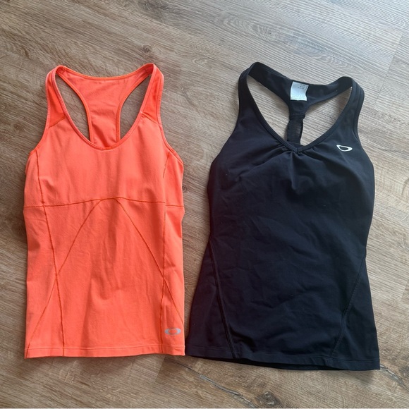 Oakley Tops - Oakley Women's Orange and Black Tank Tops